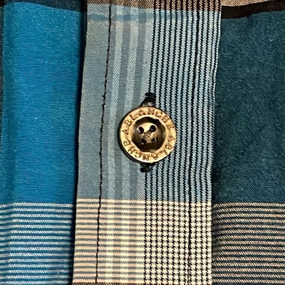 NWOT Ablanche (New‎ York) short sleeve Men’s Sz 6XL blue,lightblue,Grey & white. - Picture 2 of 12